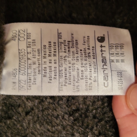 Carhartt Women's Sherpa Lined Vest Relaxed Fit Washed Duck Medium Taupe Gray - Picture 9 of 11